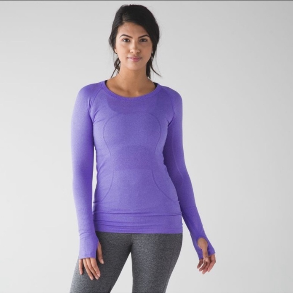 Lululemon Swiftly Tech Long Sleeve Crew Purple Casual Top Size 4